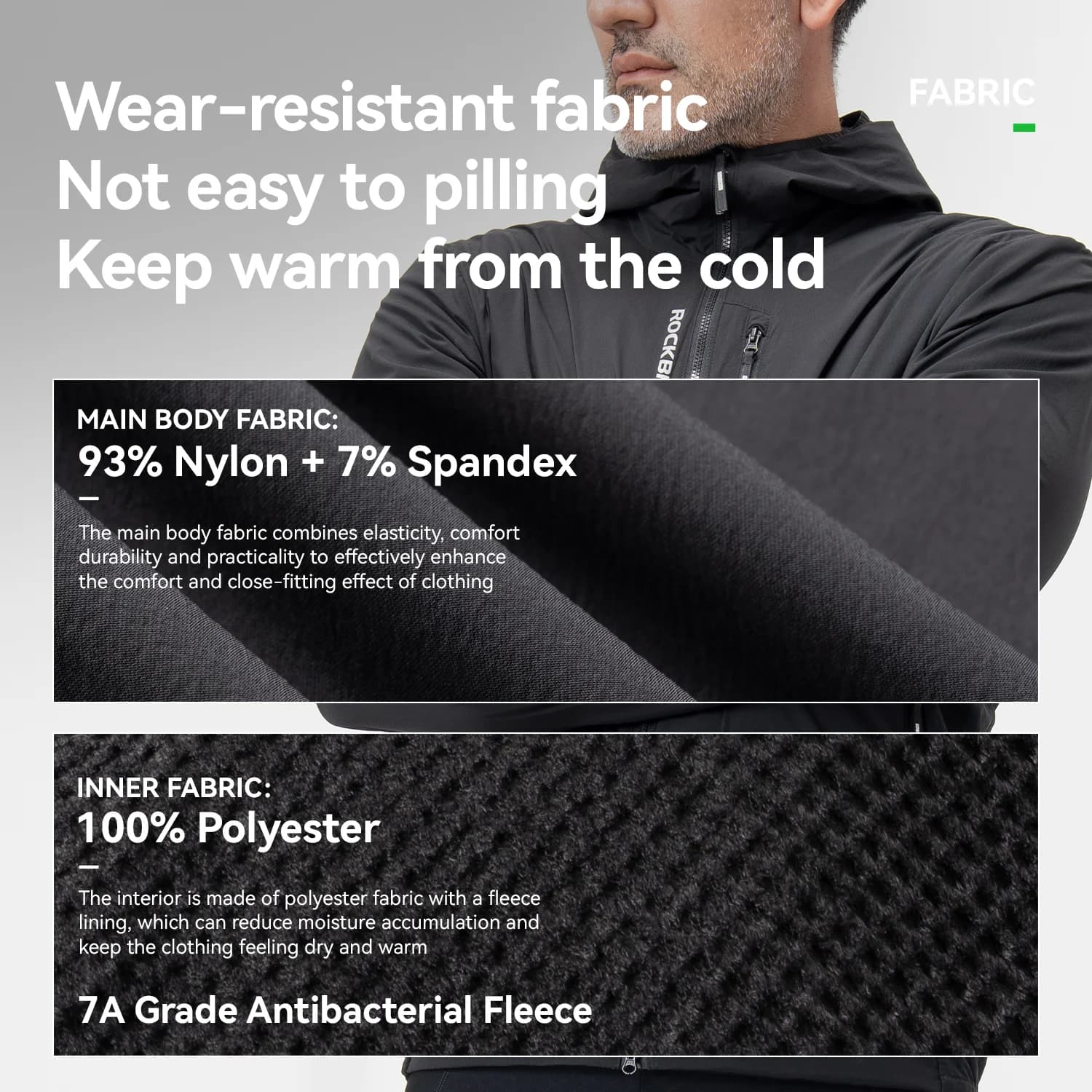 Jaqueta de Ciclismo Térmica de Fleece Dupla Camada para Inverno