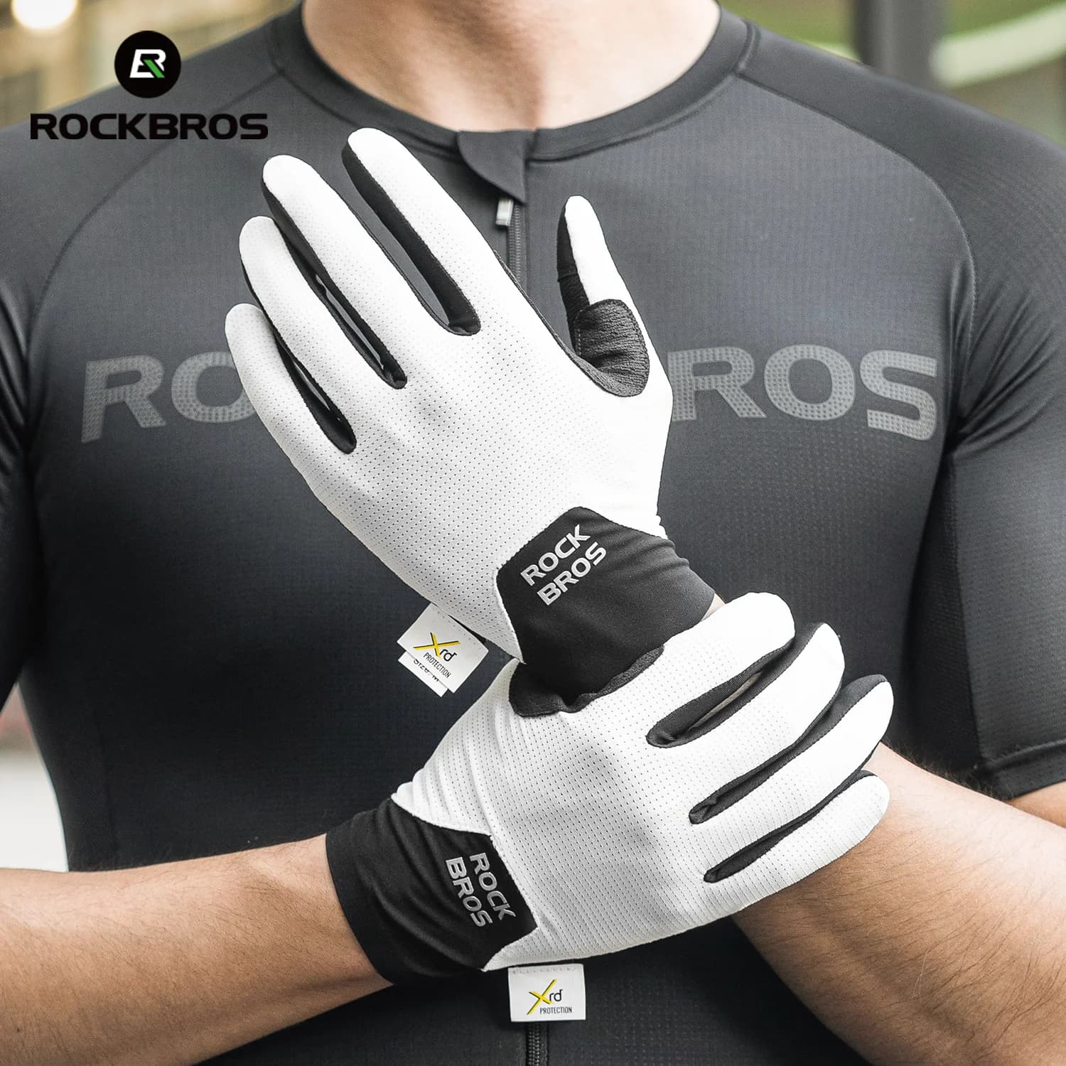 Luvas de Ciclismo Dedo Completo Respiráveis com Tela Sensível ao Toque