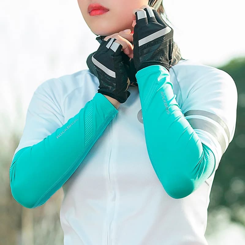 Mangas de Ciclismo Respiráveis em Seda Gelada
