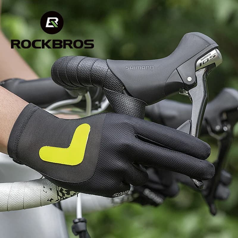 Luvas de Ciclismo Dedos Inteiros Respiráveis e Refletivas