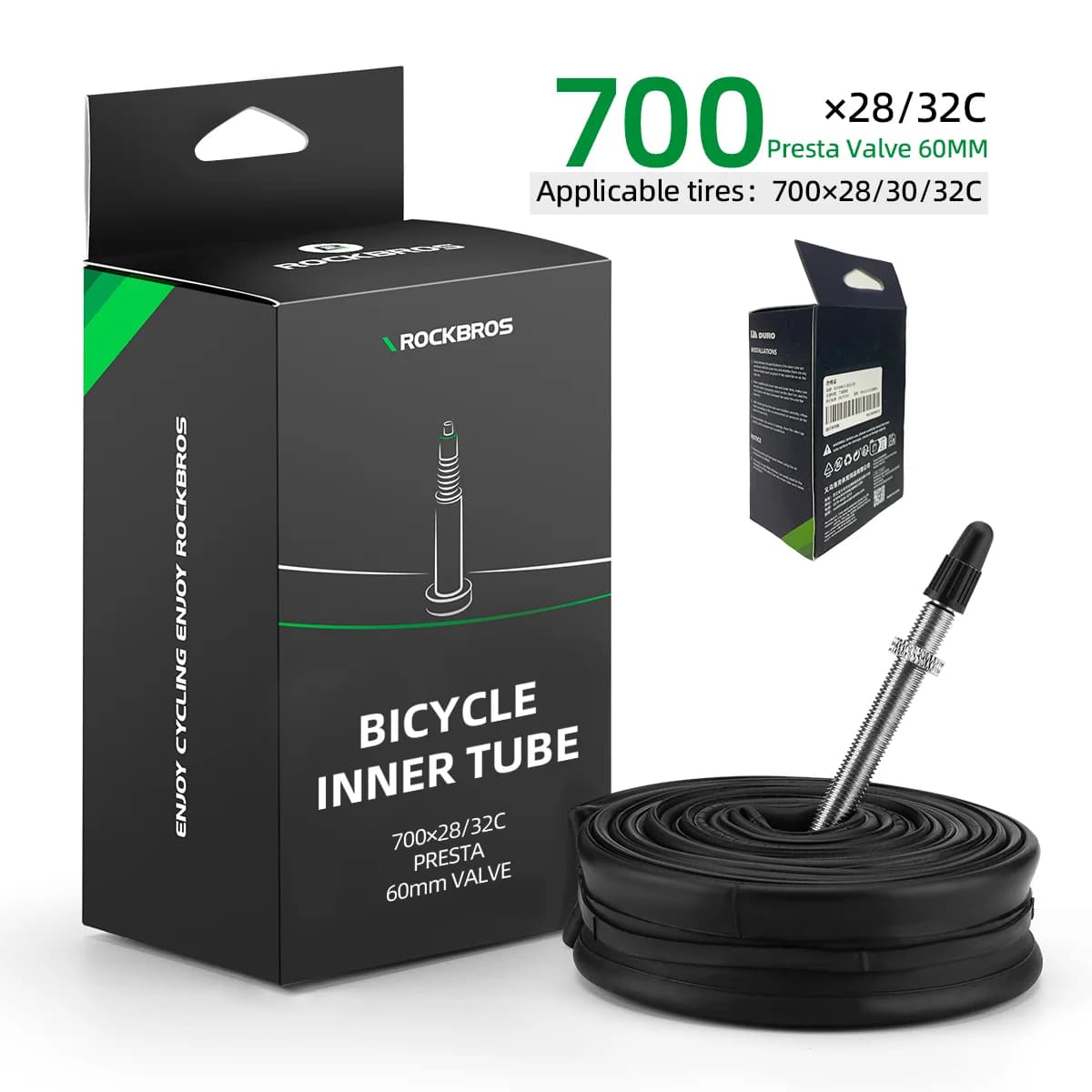 Câmara de Ar de Borracha Butílica para Bicicleta 700C