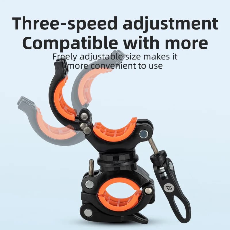 Suporte de Luz de Guidão de Bicicleta com Liberação Rápida e Rotação 360°