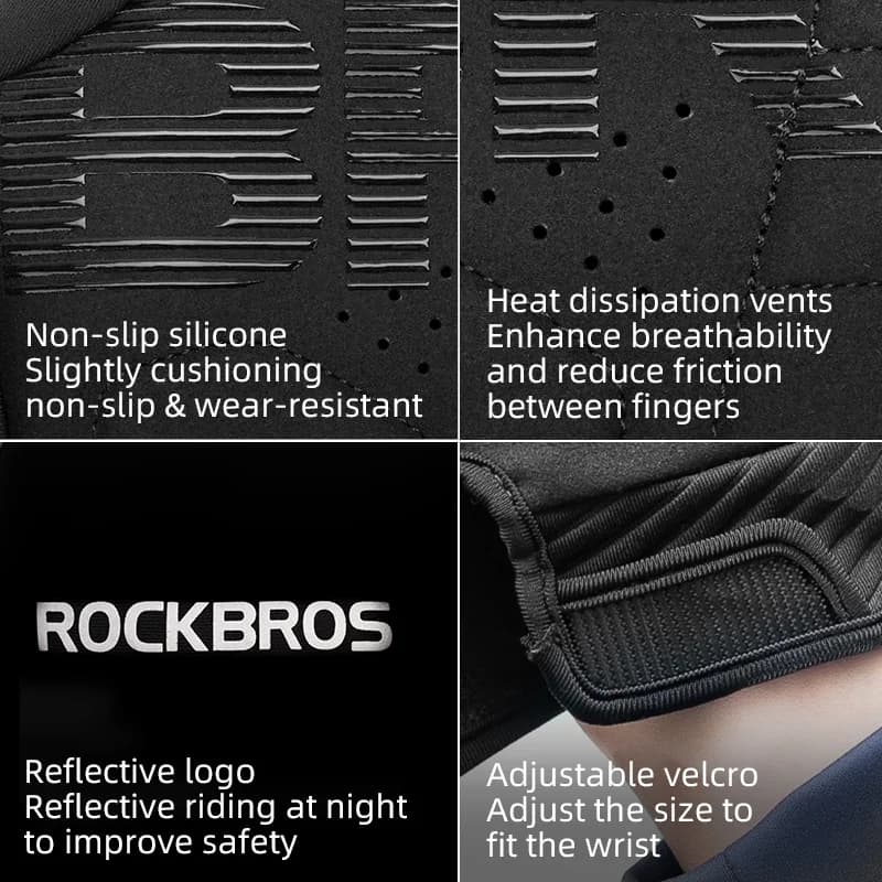 Luvas de Ciclismo Corta-Vento em Fleece com Compatibilidade Touch Screen
