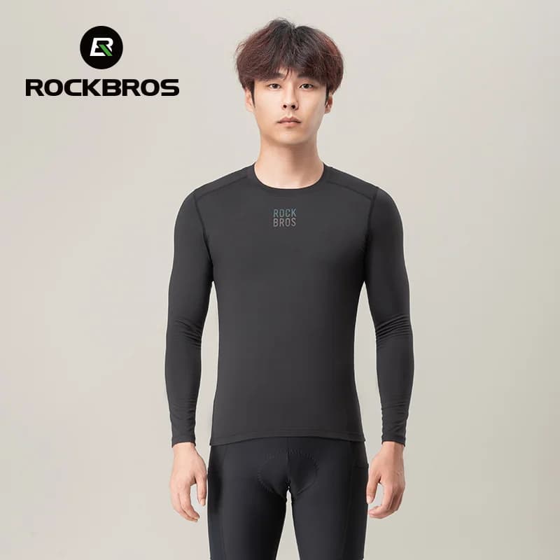 Camiseta Térmica de Manga Longa em Fleece para Ciclismo de Inverno