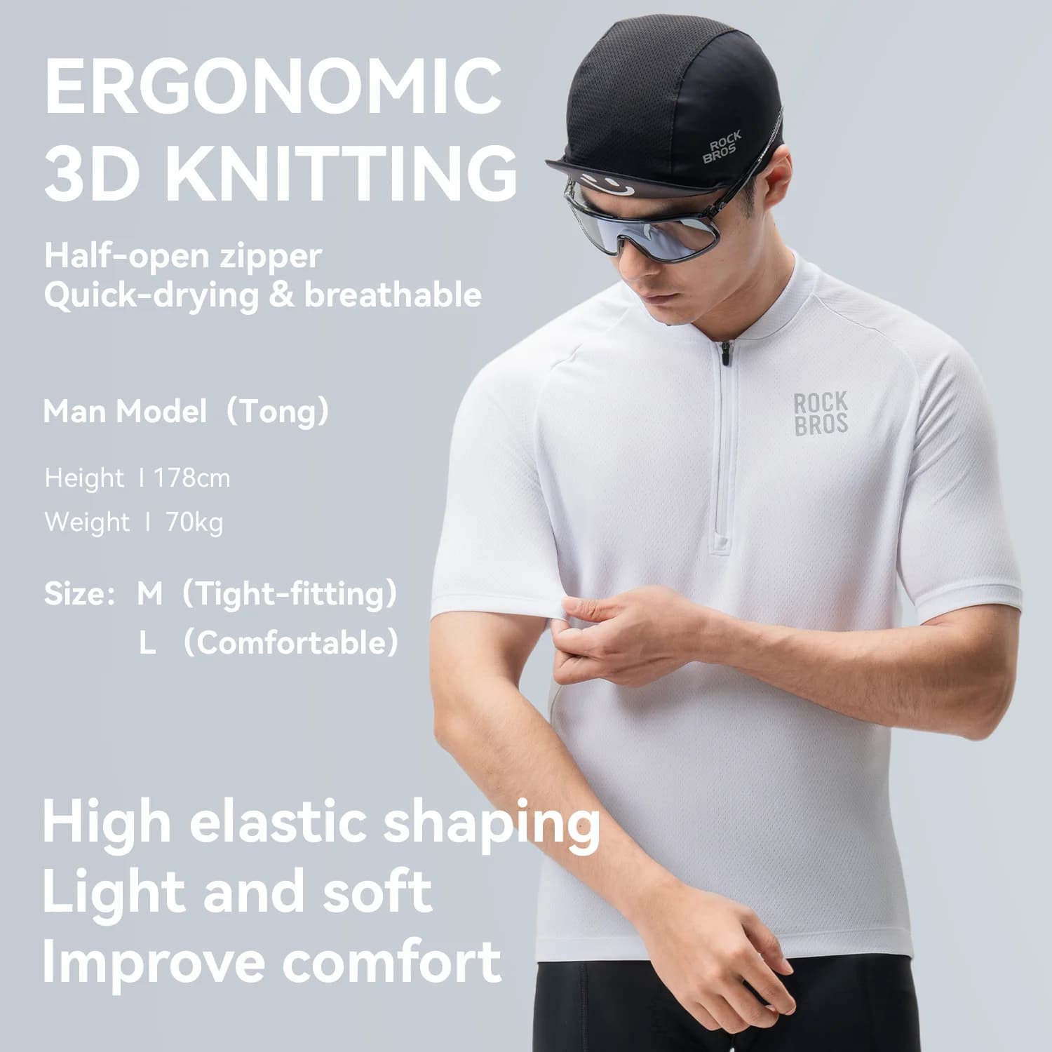 Camisa de Ciclismo Masculina de Manga Curta Secagem Rápida