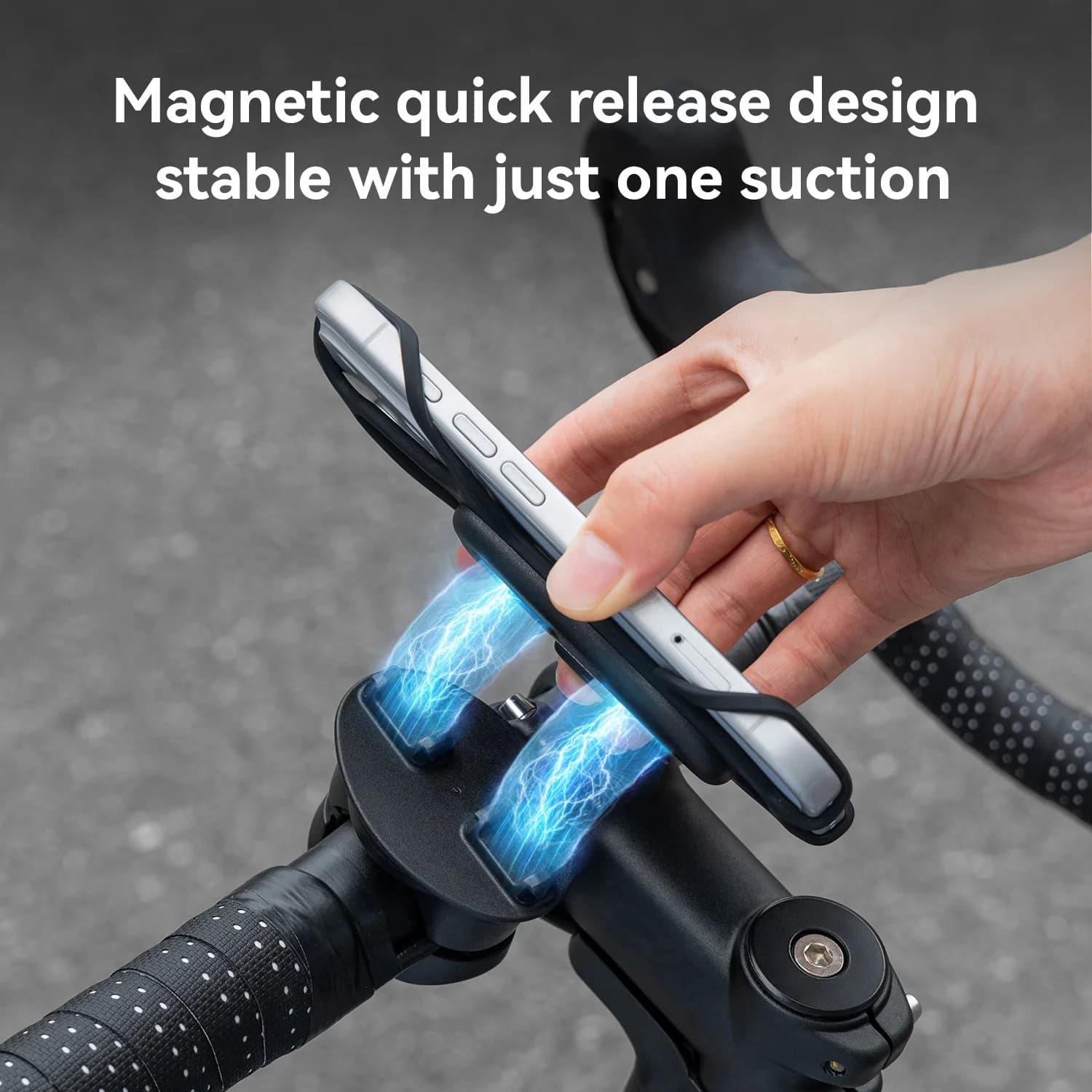 Suporte Magnético de Silicone para Celular em Bicicleta com Liberação Rápida