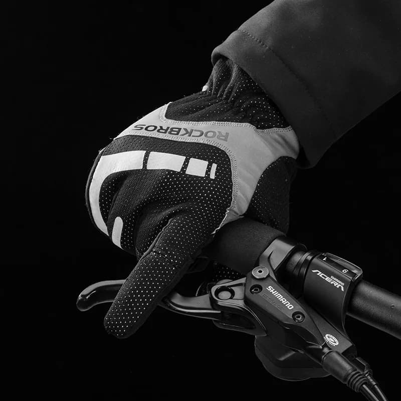 Luvas de Ciclismo Térmicas com Dedos Inteiros e Tela Sensível ao Toque
