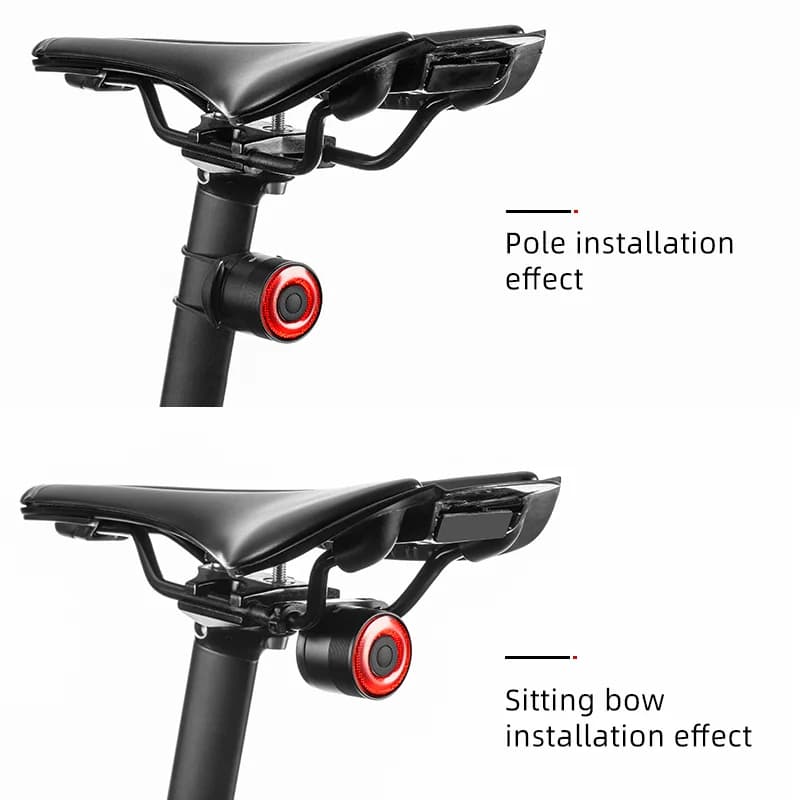 Luz Traseira de Bicicleta à Prova d'Água com USB e Sensor Inteligente de Freio