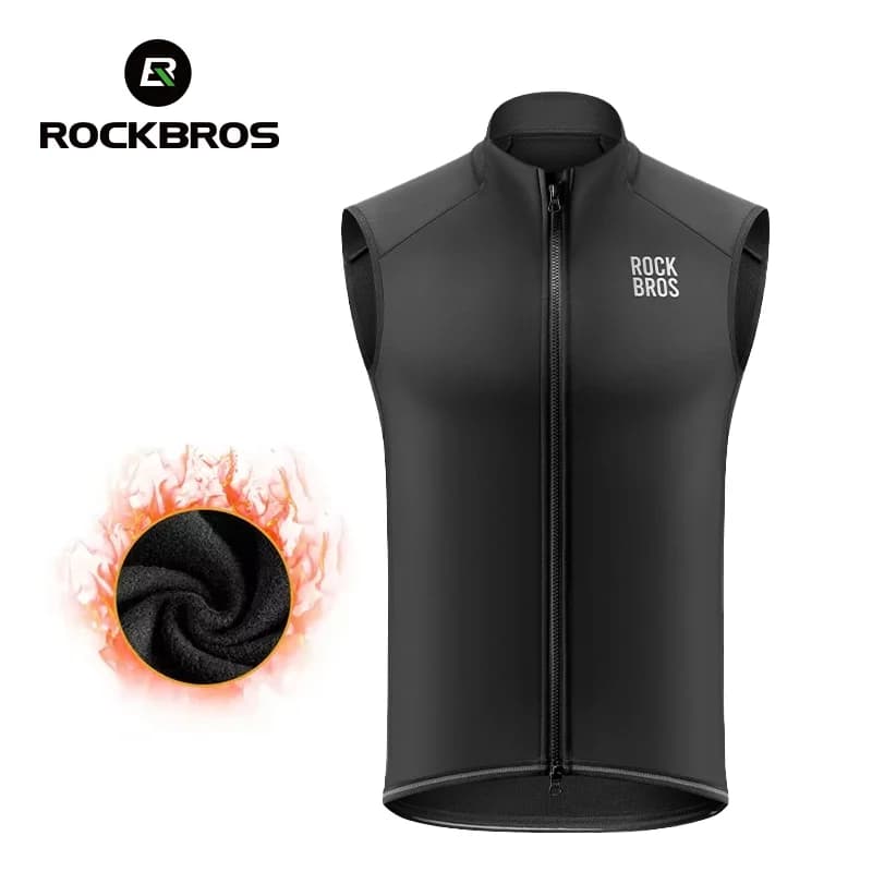 Colete de Ciclismo em Fleece à Prova de Vento para Inverno