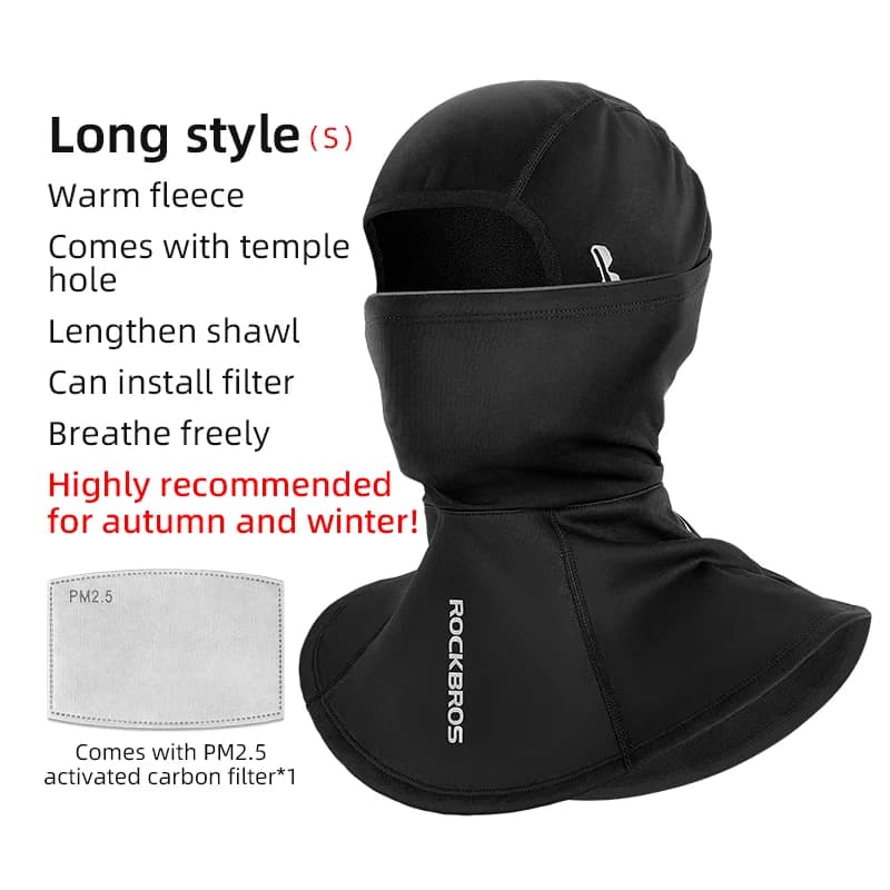 Balaclava de Ciclismo Invernal Antivento com Proteção Facial Completa