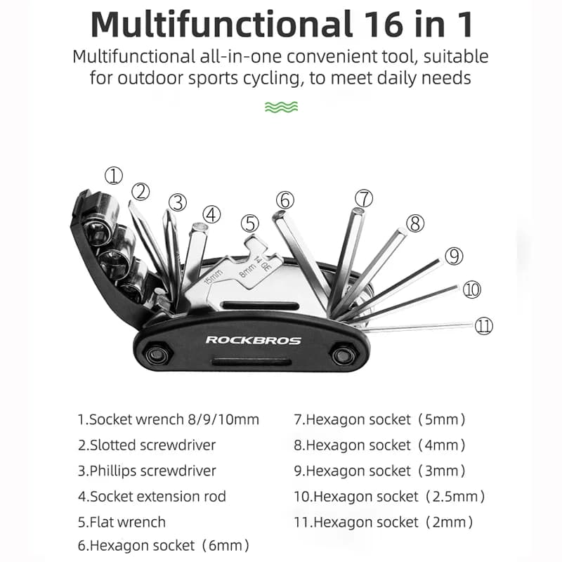Kit Portátil Multifuncional para Reparo de Pneus de Bicicleta