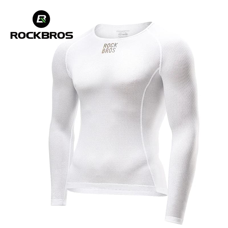 Camisa Segunda Pele Masculina de Ciclismo Manga Longa Respirável e Secagem Rápida
